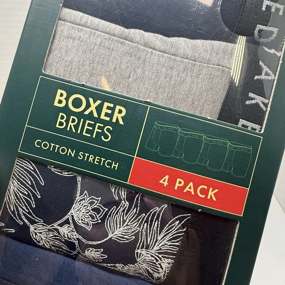 Ted Baker Stretch Cotton Boxer Briefs 4 Pack Sz XL New